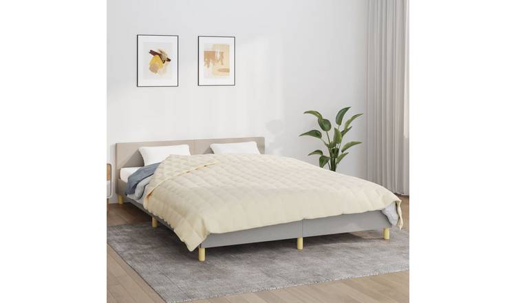 Walplus 11 kg Polyester Weighted Blanket - Light Cream - 220 x 230 cm