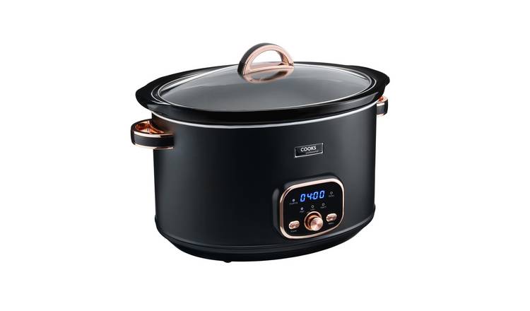 Cooks Professional 8L Digital Slow Cooker with 3 Heat Settings - Black/Copper