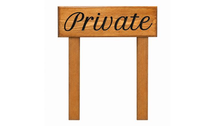 Peak Heritage Engraved Wooden Sign - L30cm with Posts - Private