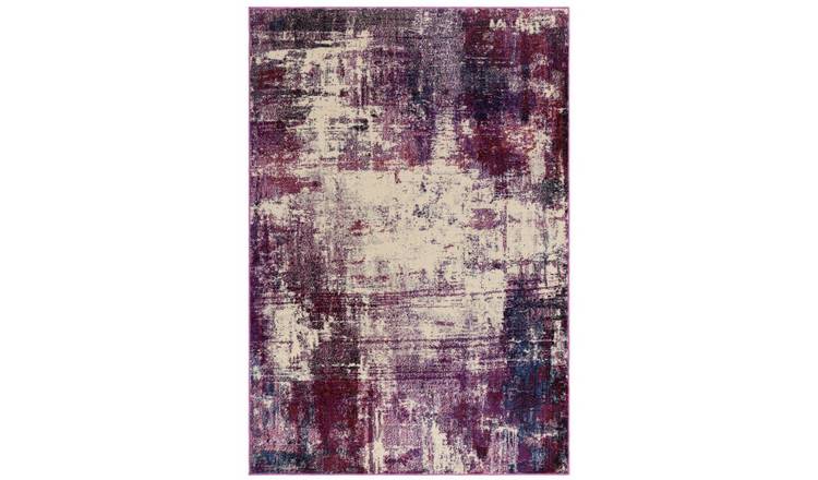 Mega Flooring Purple Modern Abstract Rug - 80 x 150cm
