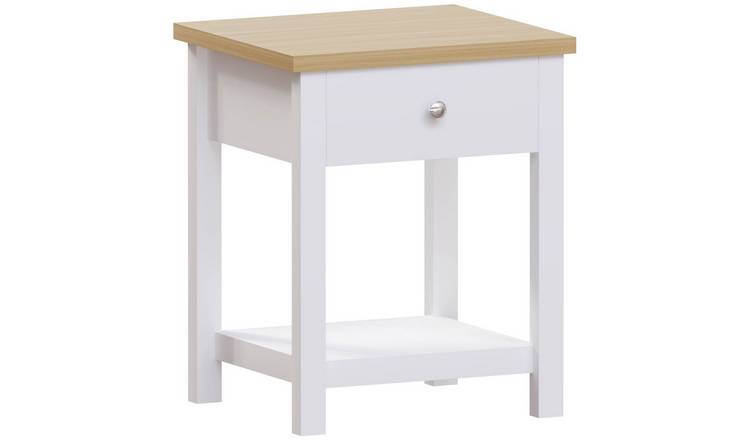 Vida Designs Arlington 1 Drawer Side Table - White