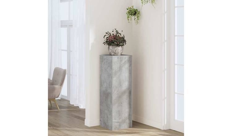 Walplus Engineered Wood Plant Stand - Concrete Grey - 33 x 33 x 100 cm