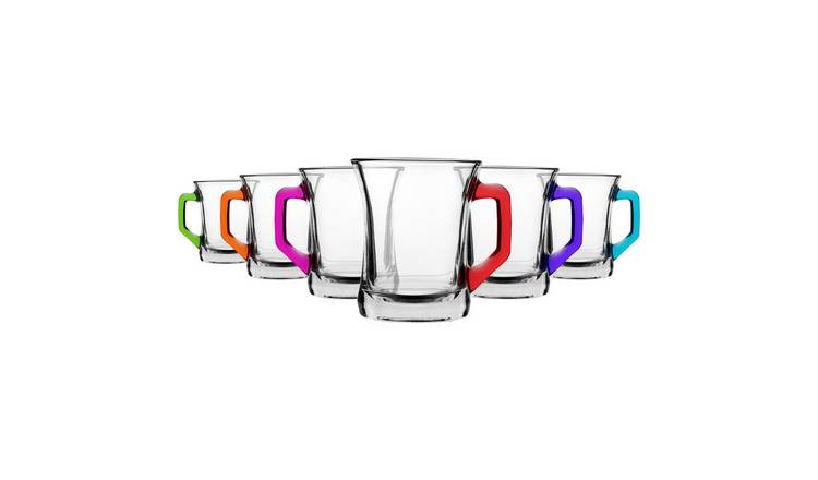 LAV Zen+ Glass 225ml Coffee Mugs Pack of 6 - Multicolour