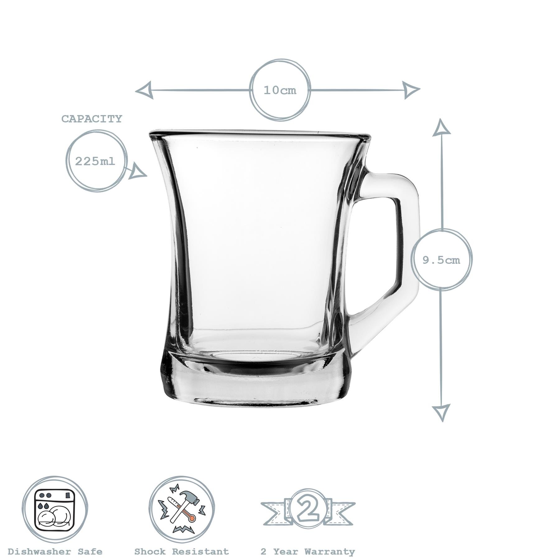 LAV Zen+ Glass 225ml Coffee Mugs Pack of 6 - Multicolour - Image 3