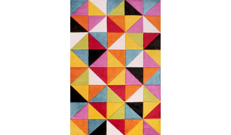 Mega Flooring Multi Modern Geometric Rug - 80 x 150cm