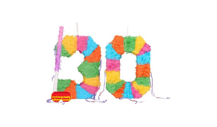 Fax Potato 30th Birthday Pinata Set with Stick & Blindfold - Pink Stick