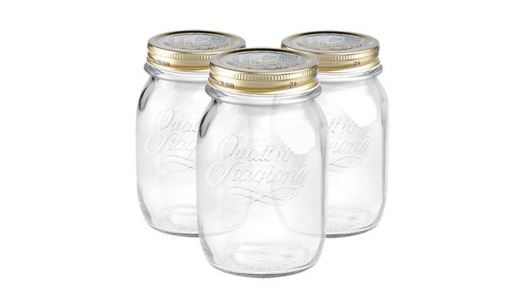 Bormioli Rocco Quattro Stagioni Glass Storage Jars - Pack of 3