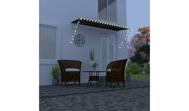 Walplus Electric Polyester Retractable Awning - Anthracite - 300 x 150 cm
