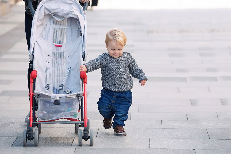 6 month old in stroller