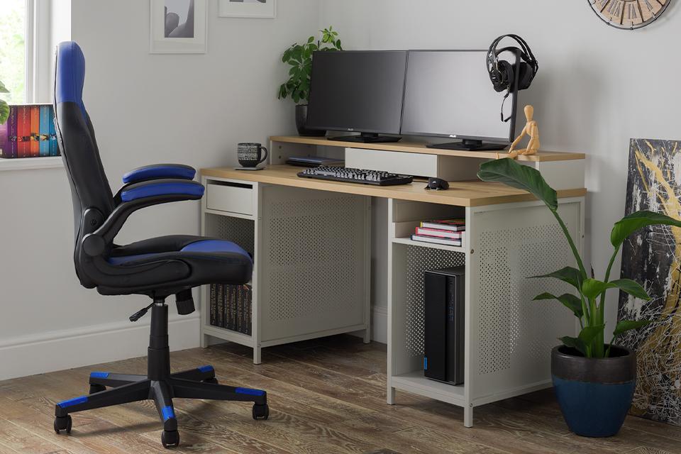 Desks with storage.