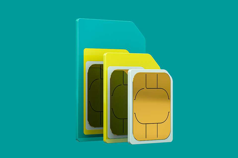 Standard, micro and nano SIM cards.