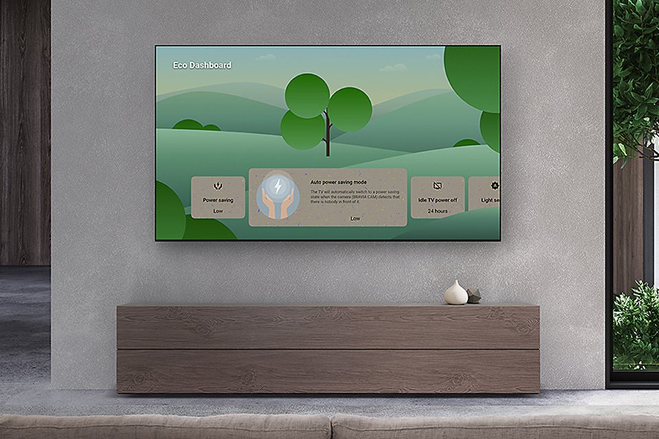 An Eco dashboard open on a Sony TV.