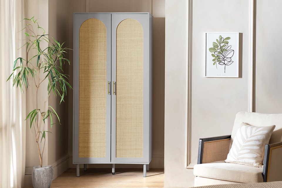 Habitat Monica 2 Door Grey Wardrobe.