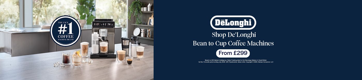 DeLonghi. Shop DeLonghi bean to cup coffee machines. From £299.