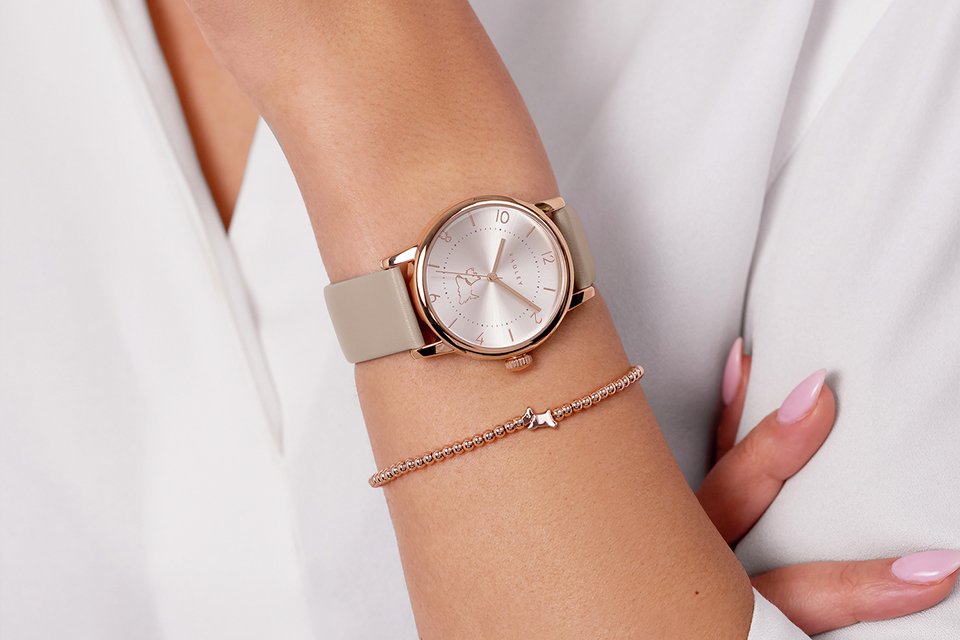 Radley Praire Pink Leather Strap Watch and Bracelet Set.