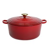 Red casserole dish