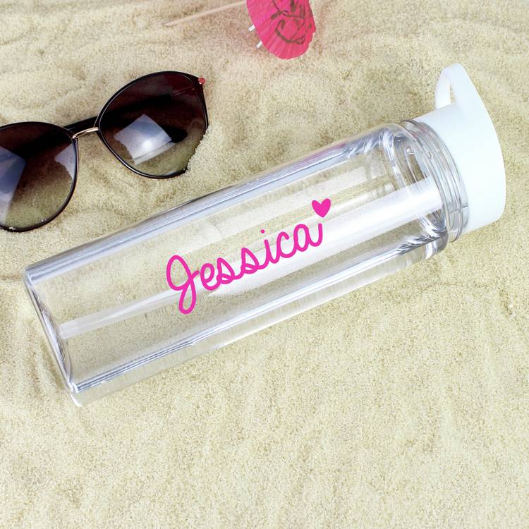 Personalised Message Heart Name Sipper Water Bottle - 750ml 0