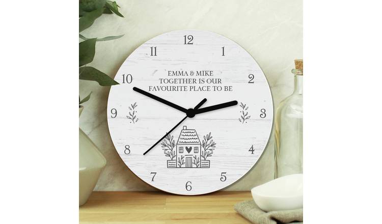 Personalised Message Home Wooden Clock