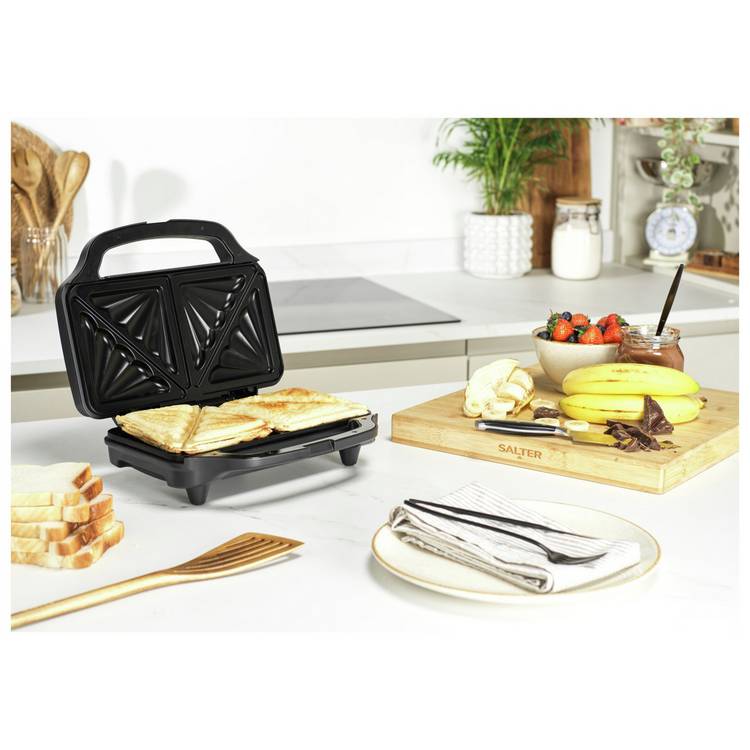 Salter EK6344MBLK Kuro XL 2 Slice Sandwich Toaster - Black 0