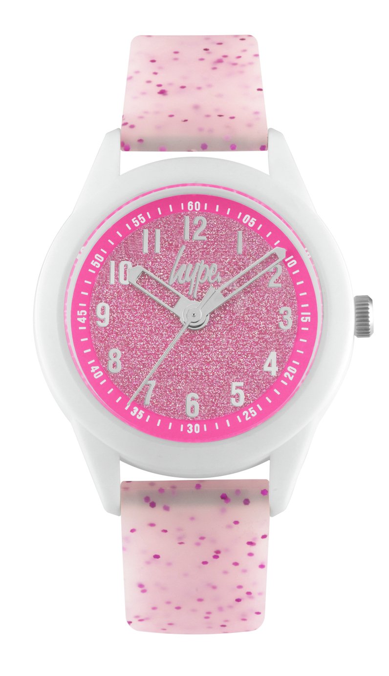 Hype  White and Pink Silicone Strap Watch