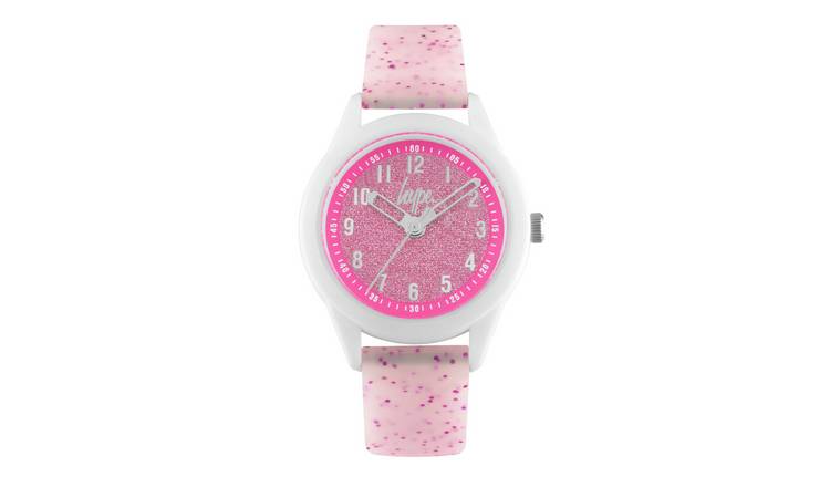 Hype Kid's White and Pink Silicone Strap Watch