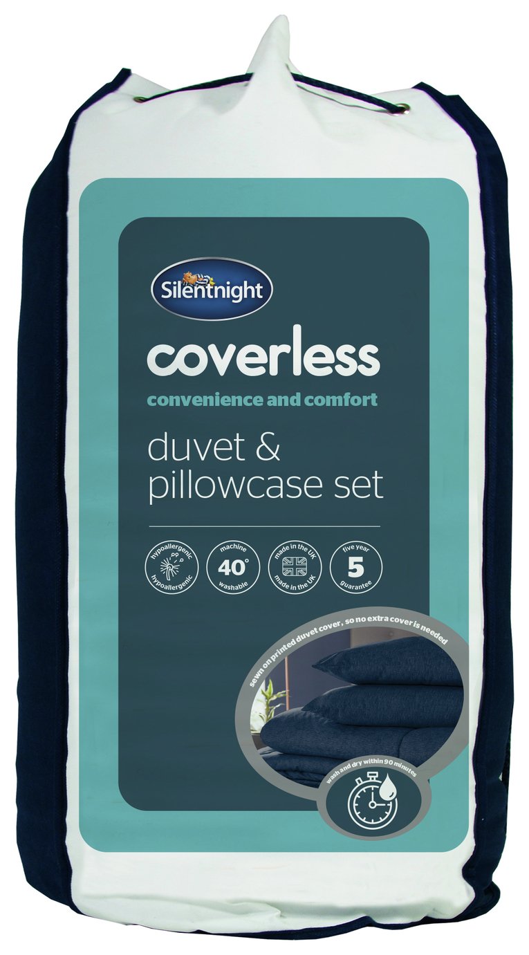 Silentnight Coverless 10.5Tog Navy Duvet &Pillowcase- Single