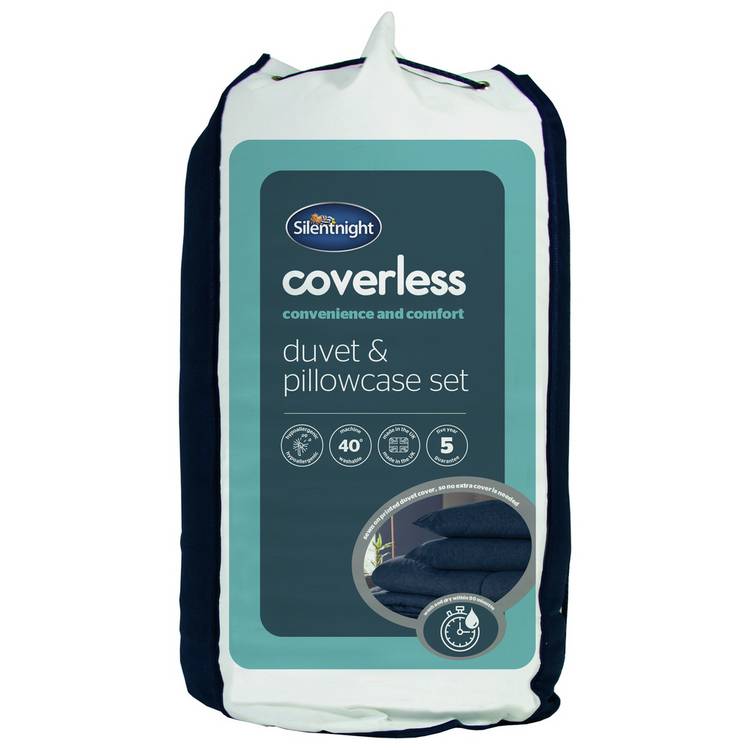 Silentnight Coverless 10.5Tog Navy Duvet &Pillowcase- Single 0