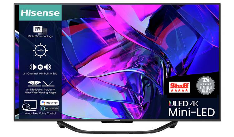 Hisense 43 Inch 43E78KQTUK Smart 4K UHD HDR QLED Freeview TV, £299.00