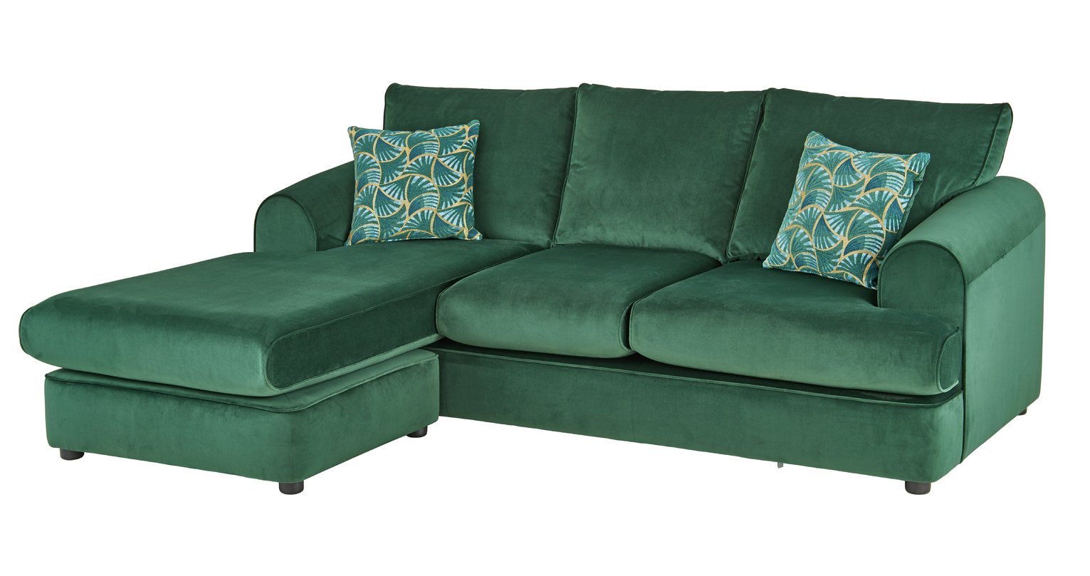 Argos Home Atticus Left Corner Velvet Chaise Sofa Review