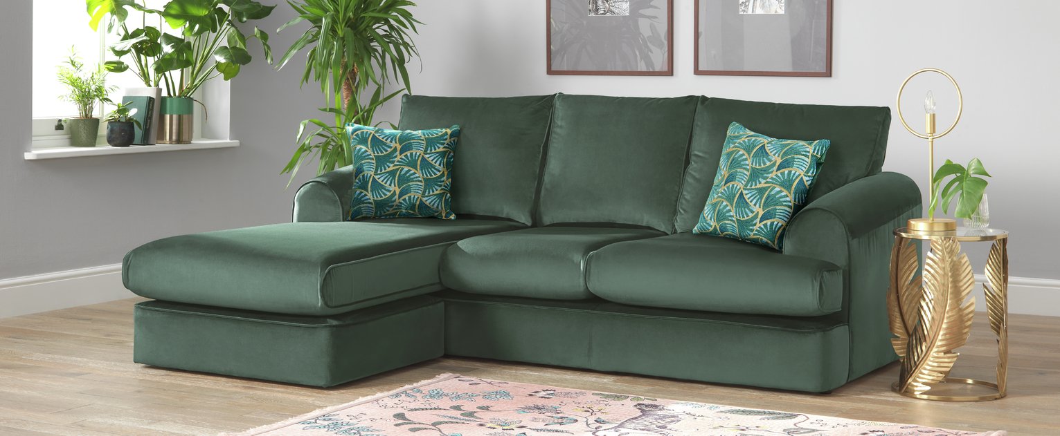 Argos Home Atticus Left Corner Velvet Chaise Sofa Review