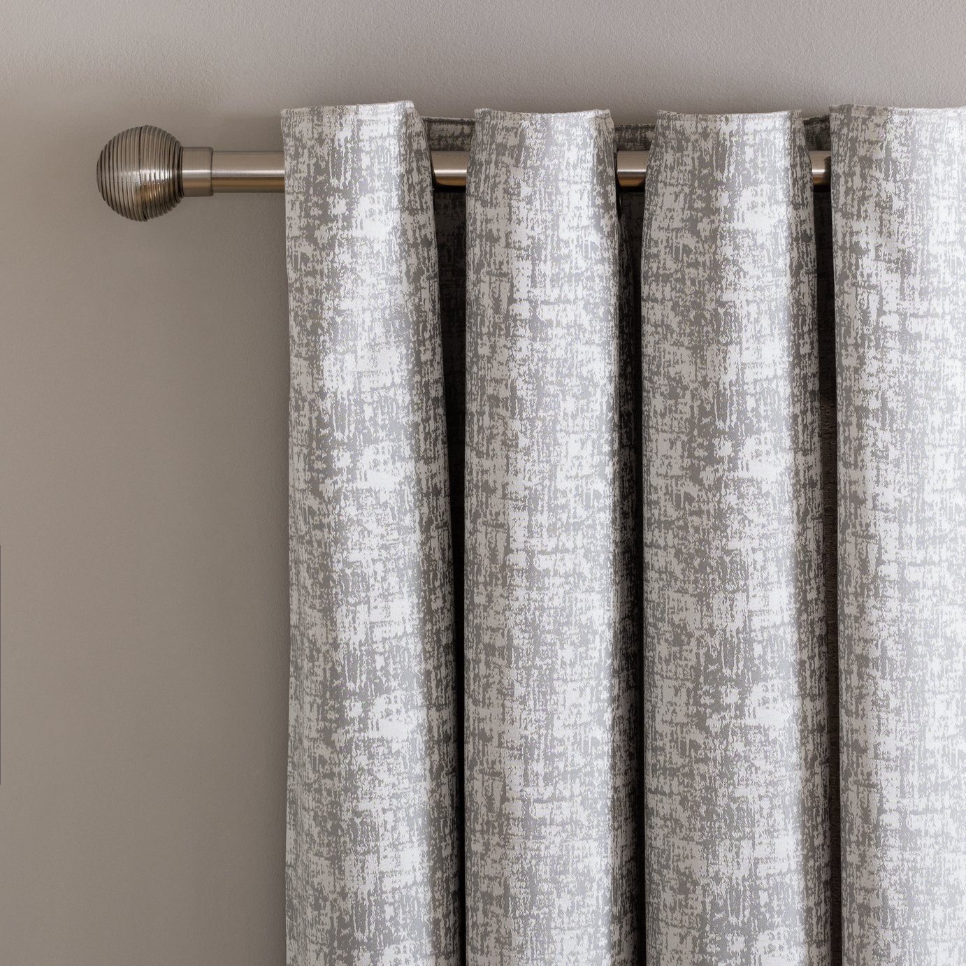 Argos Home Jaquard Lined Eyelet Curtain - Grey - 168x229