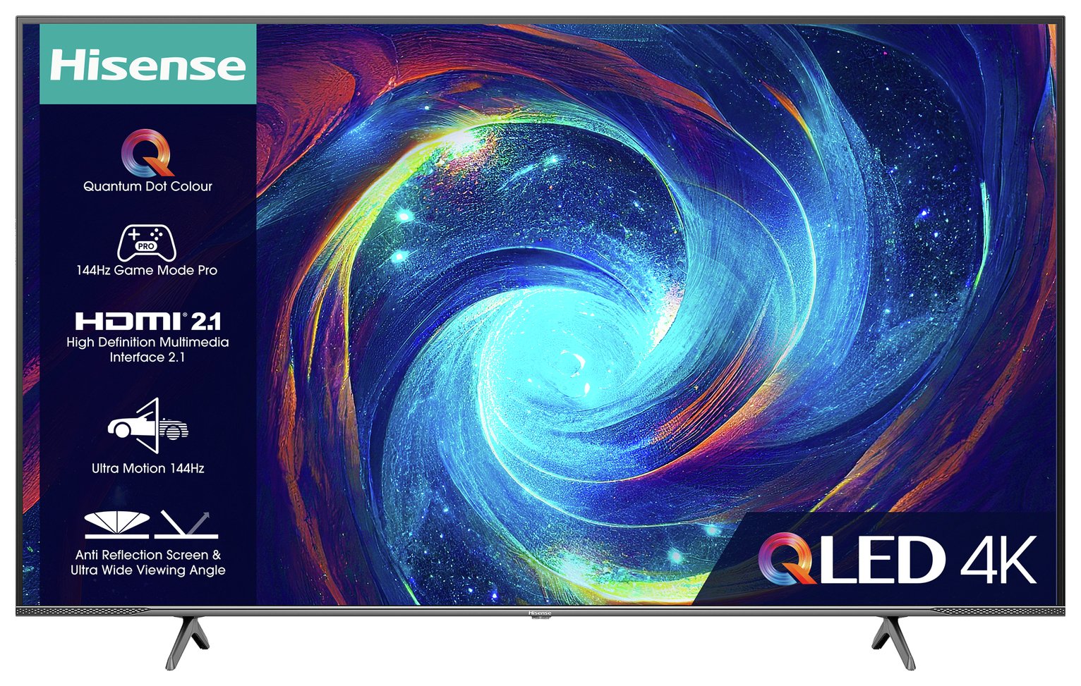 Hisense 65Inch 65E7KQTUK PRO Smart 4K HDR QLED Freeview TV