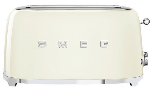 Smeg TSF02CRUK 50s Style Long Slot 4 Slice Toaster - Cream