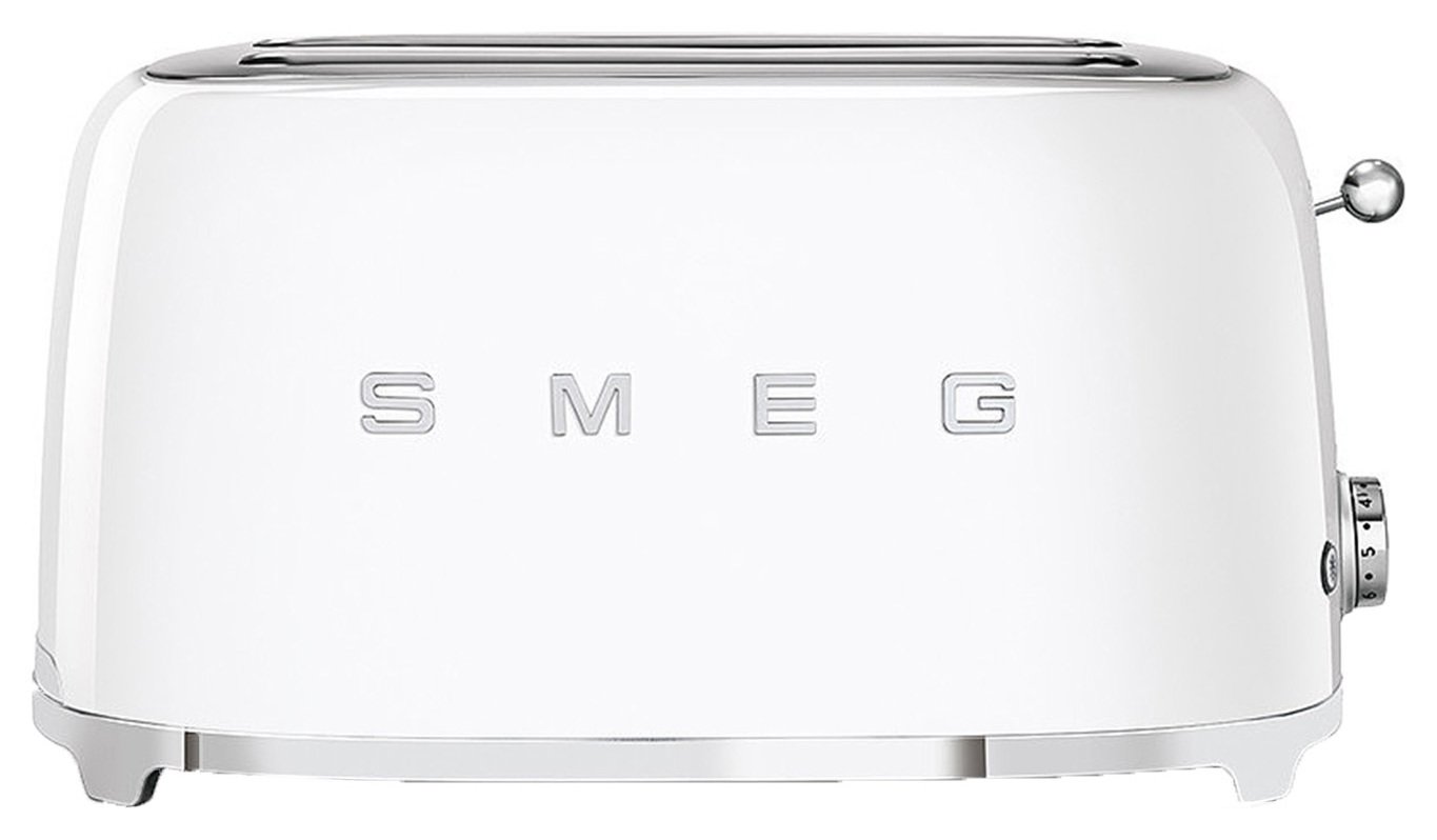 Smeg TSF02WHUK 50's Style Long Slot 4 Slice Toaster - White