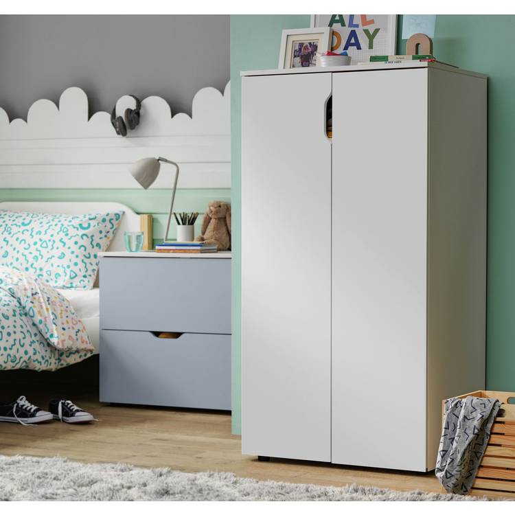 Habitat Kids Pod 2 Piece 2 Door Wardrobe Set - White & Grey 0