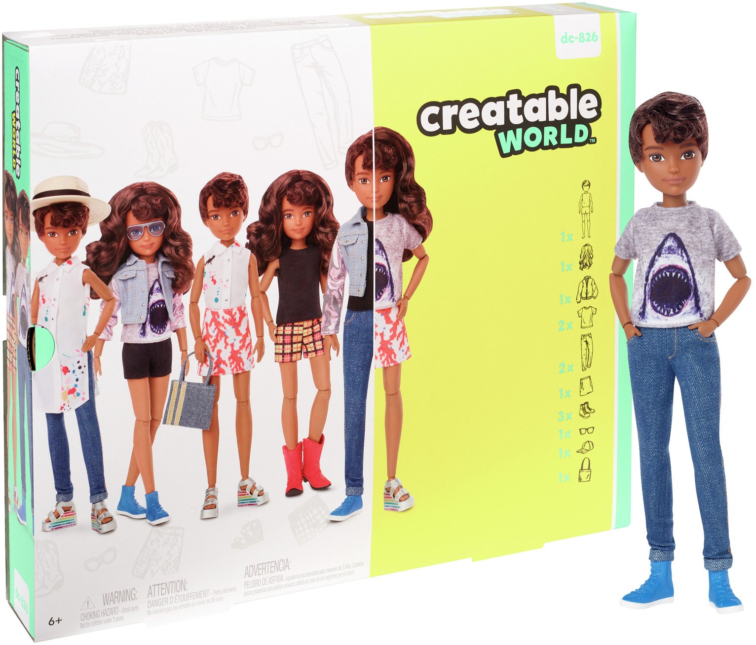 Creatable World Deluxe Character Kit - Brunette Wavy Hair