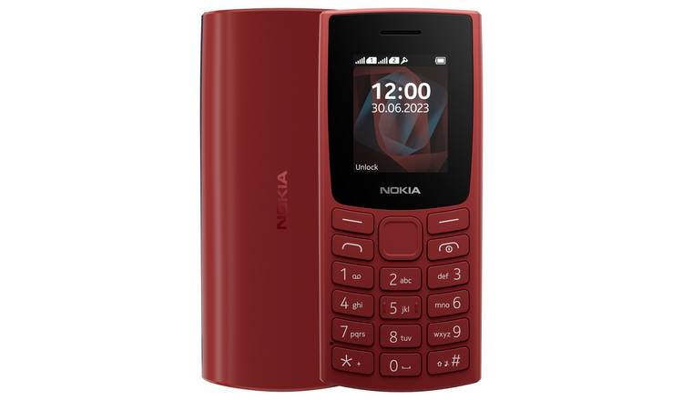 SIM Free Nokia 105 Mobile Phone - Red