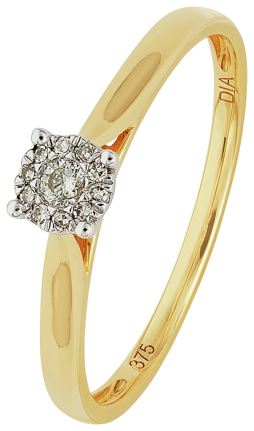 Revere 9ct Gold Diamond Accent Halo Cluster Ring Review