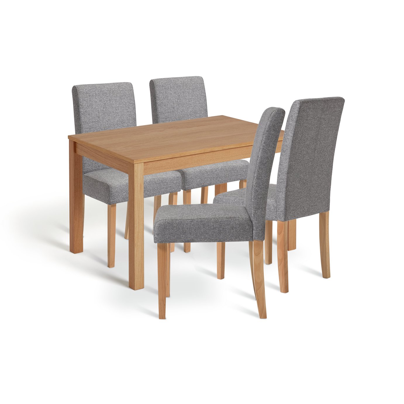 Habitat Clifton Wood Dining Table & 4 Grey Chairs