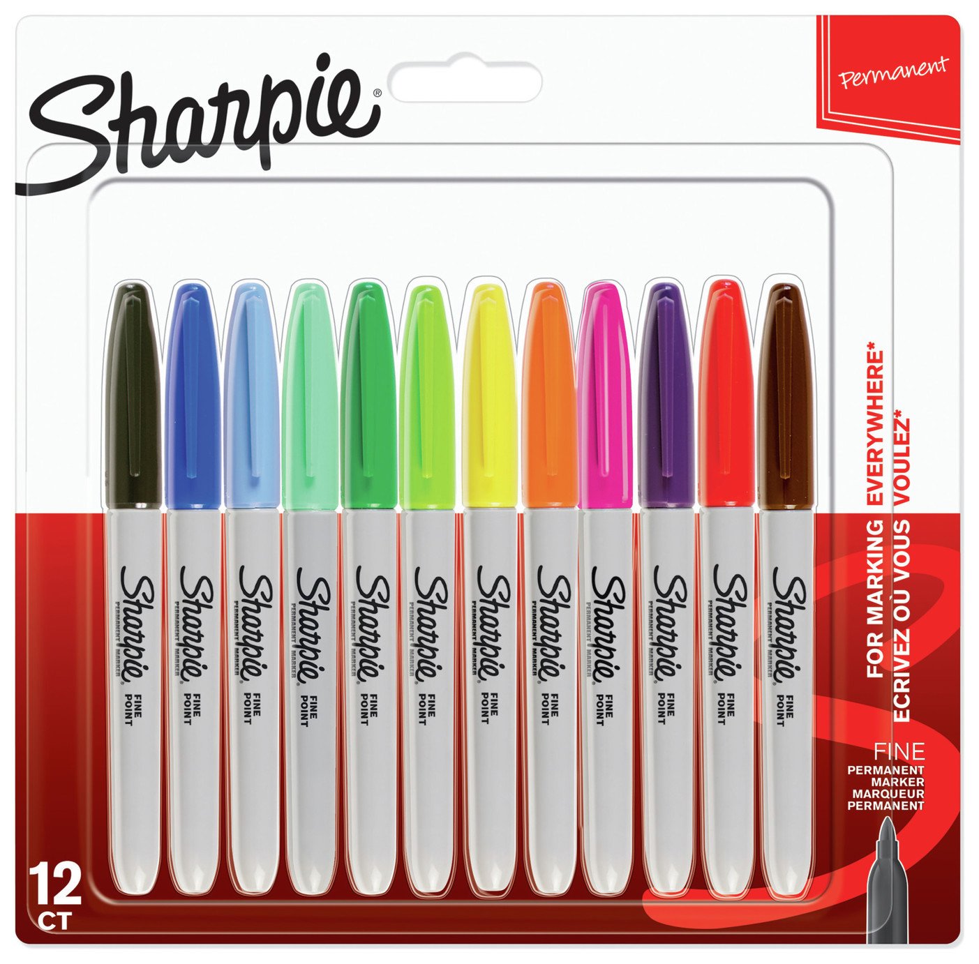 Sharpie Pack of 12 Assorted Markers - Multicolour