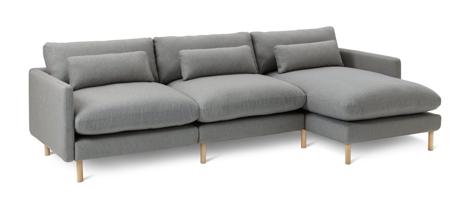 Habitat Paola Right Hand 4 Seater Chaise Sofa Set - Grey