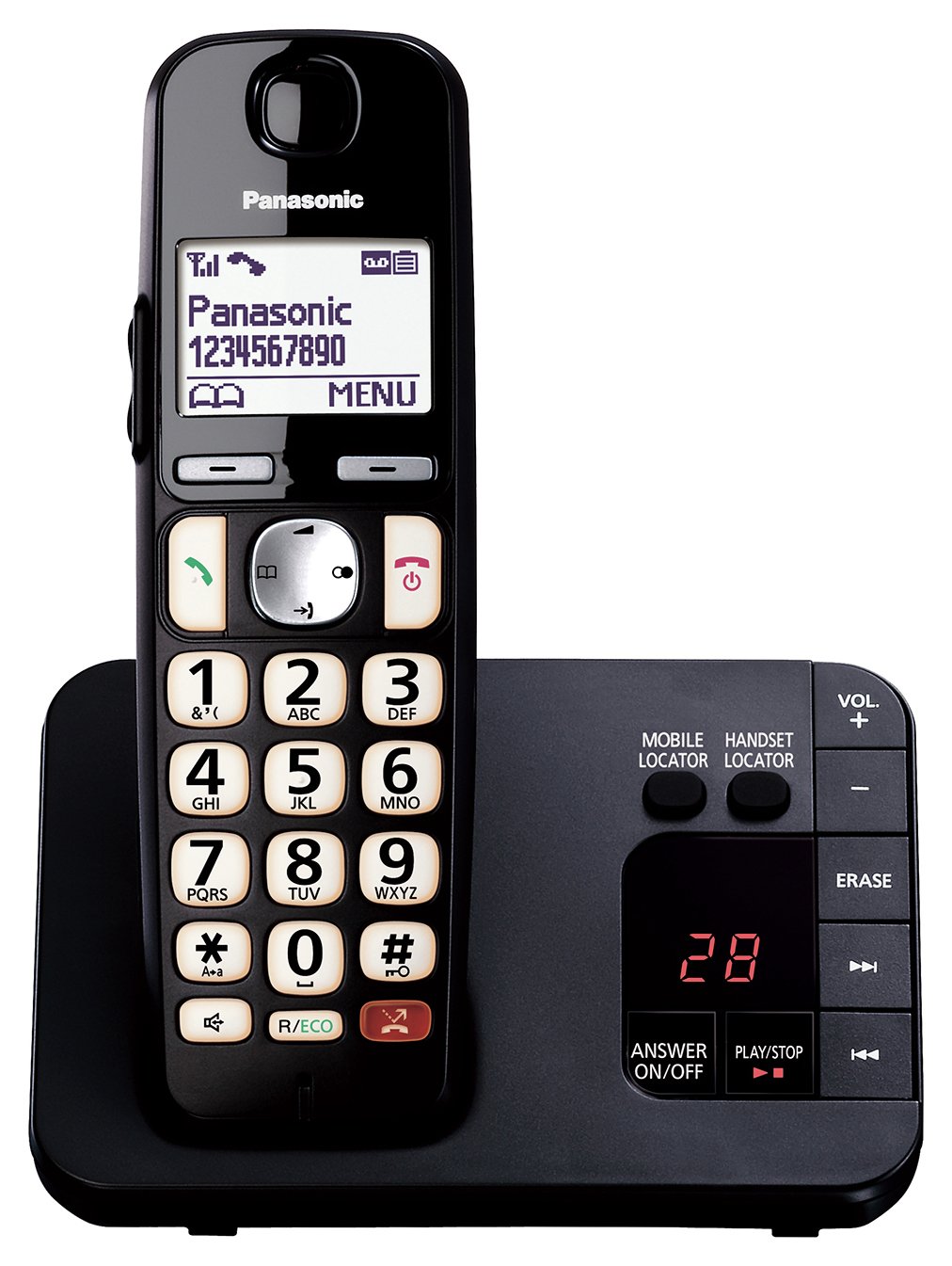 Panasonic KX-TGE820EB Big Button Cordless Phone - Single