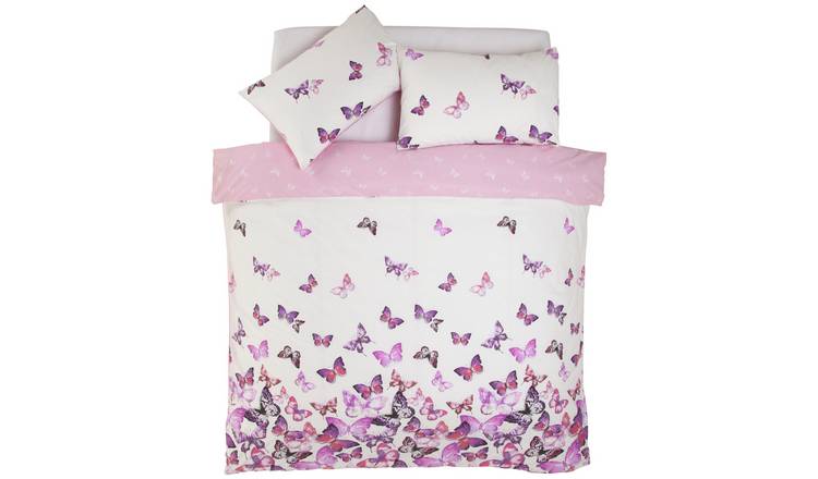 Argos Home Trailing Butterflies Pink Bedding Set - Double