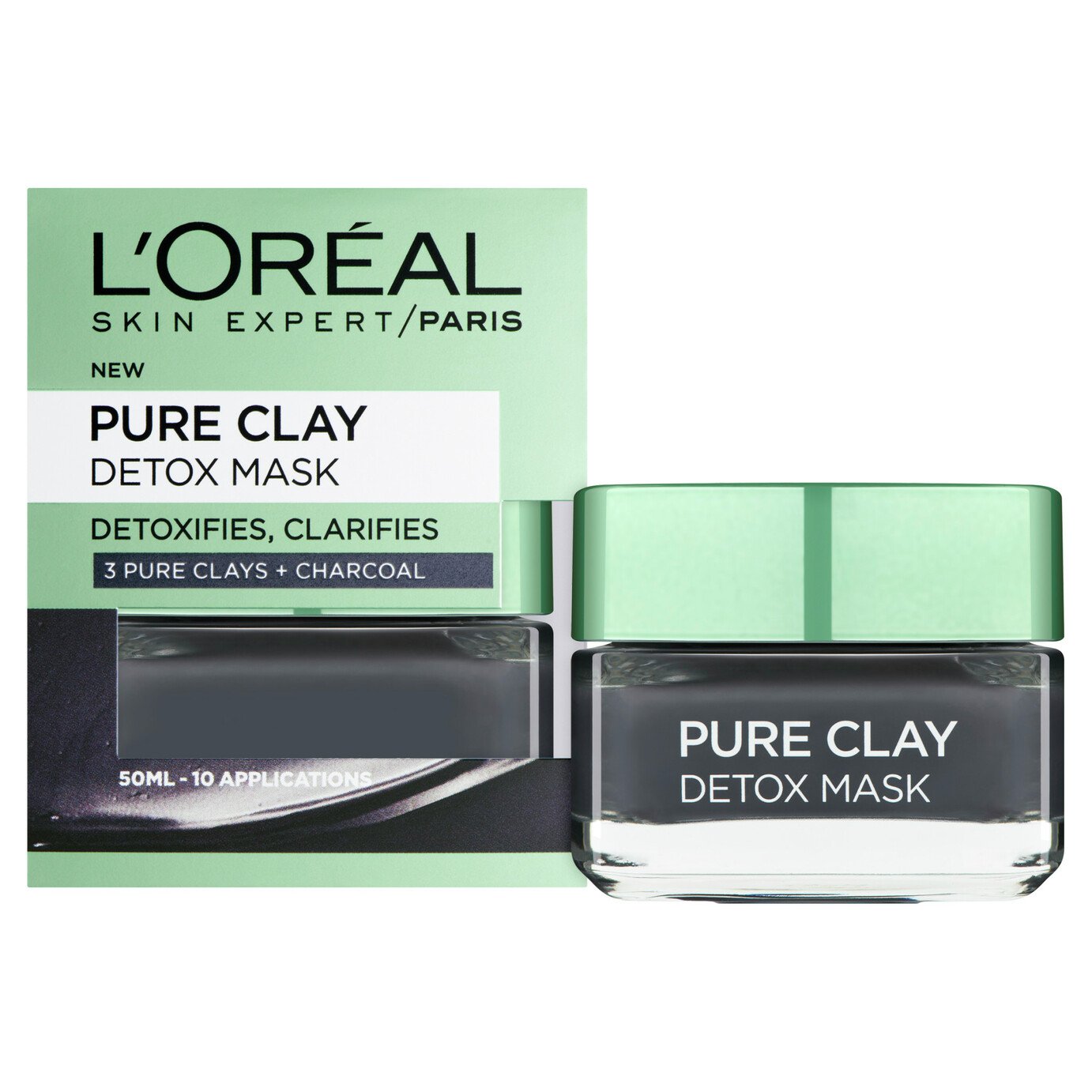 L'Oreal Pure Clay Black Detox Mask - 50ml