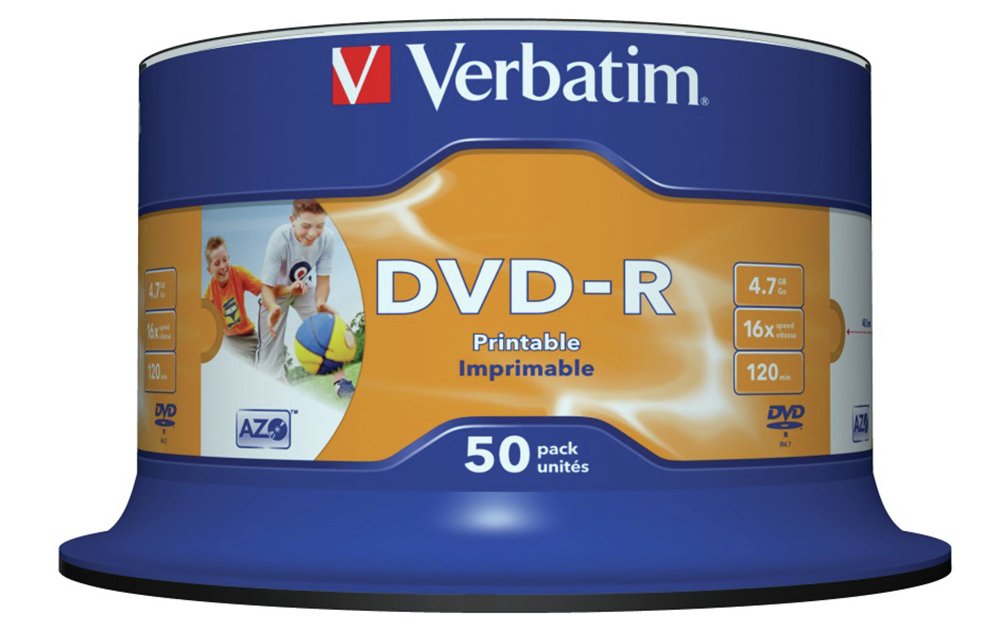 Verbatim DVD-R 16x Speed - 50 Pack Spindle