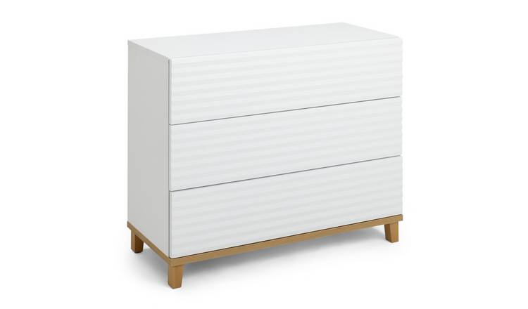 White textured deals chest of drawers