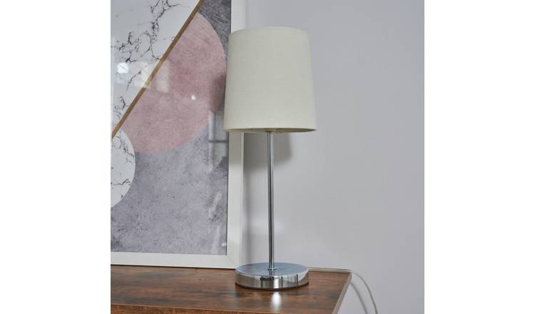 BHS Louisa Steel Touch Table Lamp - Chrome