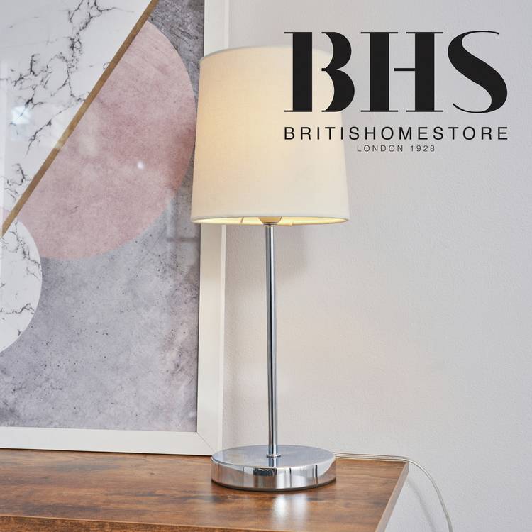 BHS Louisa Steel Touch Table Lamp - Chrome 0