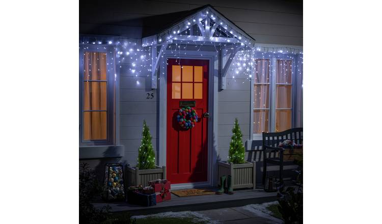 Habitat 360 White LED Christmas Icicle Lights