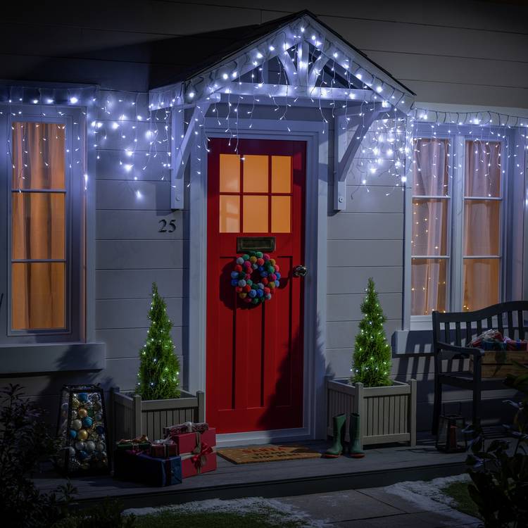 Habitat 360 White LED Christmas Icicle Lights 0